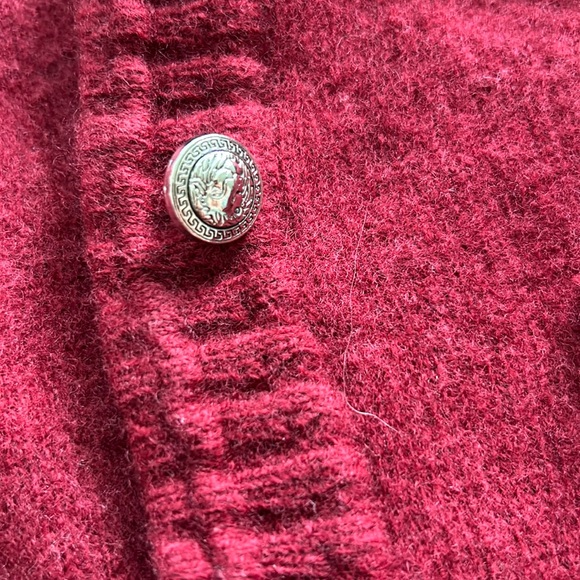 Red cozy wool cardigan small size - Picture 2 of 3